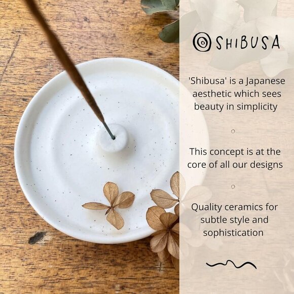 Ceramic Incense Holder - Modern Minimalist Circular Incense Burner - Wide Ash Ca - Picture 3 of 9